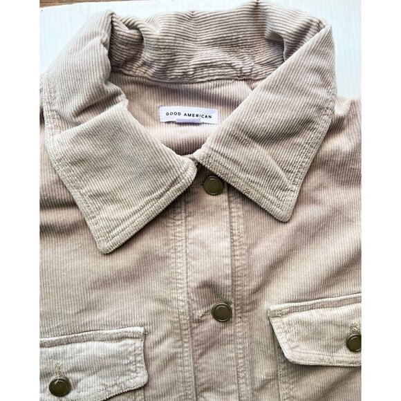 GOOD AMERICAN Corduroy Shacket In Bone Size 3/4 L/XL - Picture 4 of 10